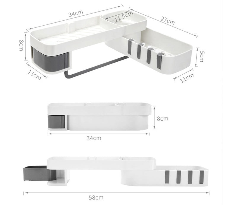 Étagère de salle de bain multifonctionnelle