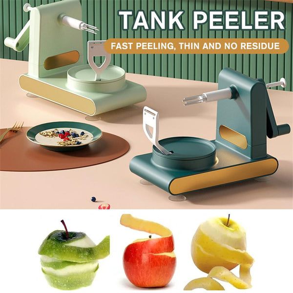 Multifunctional hand crank peeler